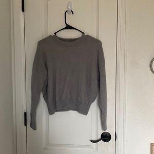 Grey blue fuzzy sweater